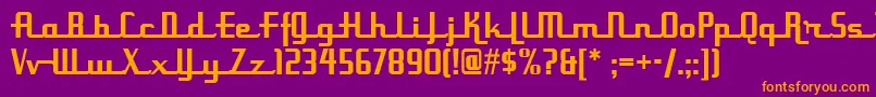 フォントUppen – 紫色の背景にオレンジのフォント