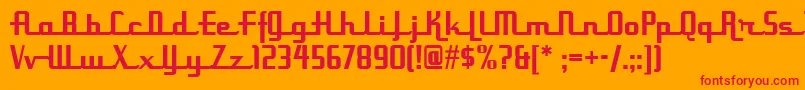 フォントUppen – オレンジの背景に赤い文字