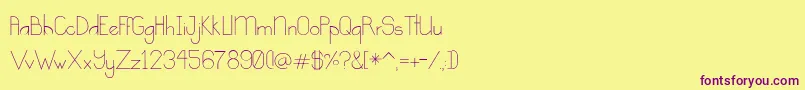 Kindness-Schriftart – Violette Schriften auf gelbem Hintergrund