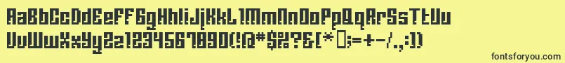 BmCorrodeA13 Font – Black Fonts on Yellow Background