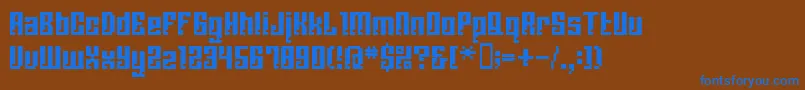 フォントBmCorrodeA13 – 茶色の背景に青い文字