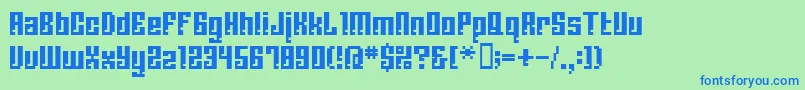 BmCorrodeA13 Font – Blue Fonts on Green Background