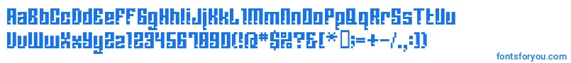 BmCorrodeA13-Schriftart – Blaue Schriften auf weißem Hintergrund