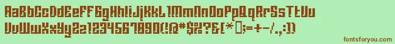 BmCorrodeA13 Font – Brown Fonts on Green Background