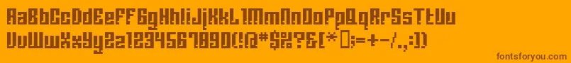 BmCorrodeA13 Font – Brown Fonts on Orange Background