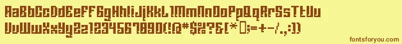 BmCorrodeA13 Font – Brown Fonts on Yellow Background