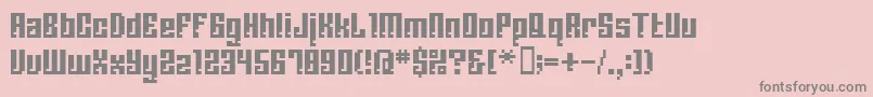 フォントBmCorrodeA13 – ピンクの背景に灰色の文字