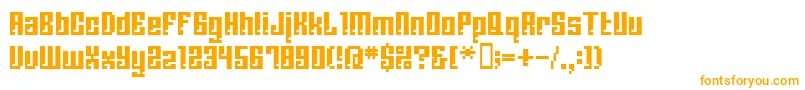 BmCorrodeA13-Schriftart – Orangefarbene Schriften auf weißem Hintergrund