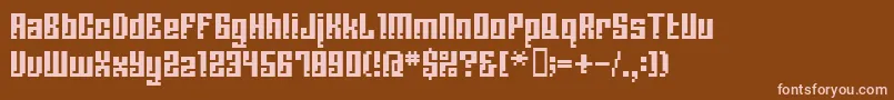 BmCorrodeA13-fontti – vaaleanpunaiset fontit ruskealla taustalla