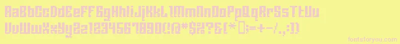 BmCorrodeA13 Font – Pink Fonts on Yellow Background