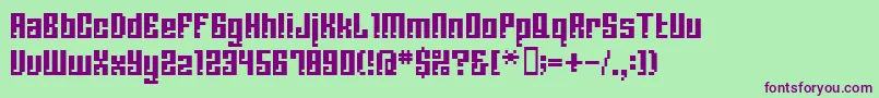 Шрифт BmCorrodeA13 – фиолетовые шрифты на зелёном фоне