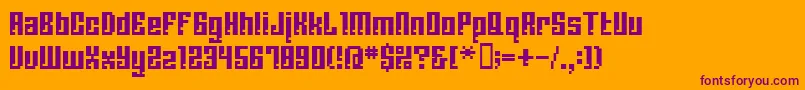 BmCorrodeA13-Schriftart – Violette Schriften auf orangefarbenem Hintergrund