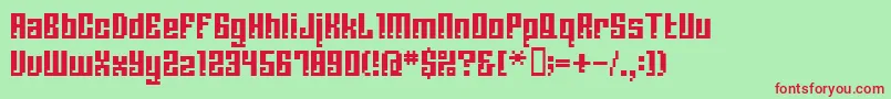 フォントBmCorrodeA13 – 赤い文字の緑の背景