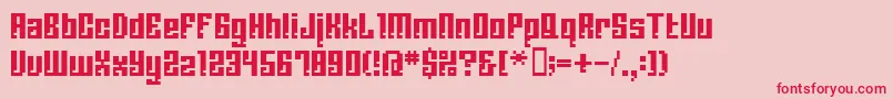 フォントBmCorrodeA13 – ピンクの背景に赤い文字