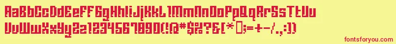 フォントBmCorrodeA13 – 赤い文字の黄色い背景