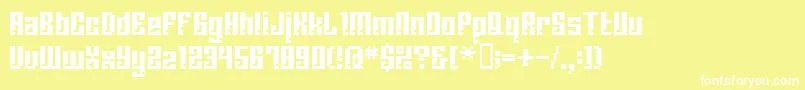 フォントBmCorrodeA13 – 黄色い背景に白い文字