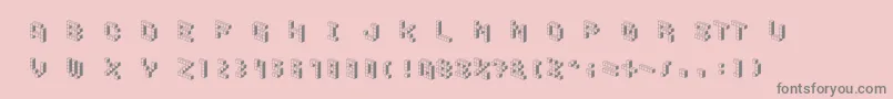 Fonte DemoncubicblockfontShade – fontes cinzas em um fundo rosa
