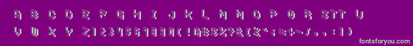 DemoncubicblockfontShade-fontti – vihreät fontit violetilla taustalla