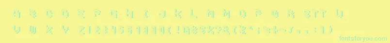 DemoncubicblockfontShade Font – Green Fonts on Yellow Background