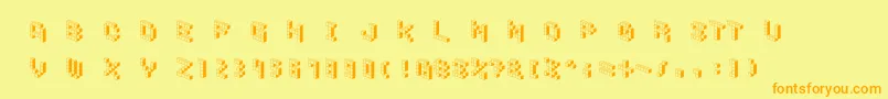 Fonte DemoncubicblockfontShade – fontes laranjas em um fundo amarelo