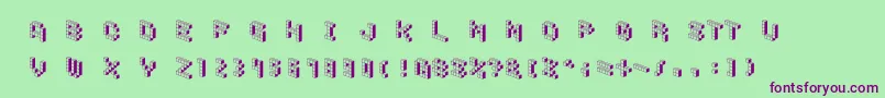 Fonte DemoncubicblockfontShade – fontes roxas em um fundo verde