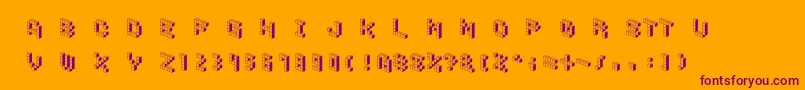 DemoncubicblockfontShade Font – Purple Fonts on Orange Background