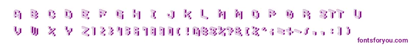 DemoncubicblockfontShade-Schriftart – Violette Schriften auf weißem Hintergrund