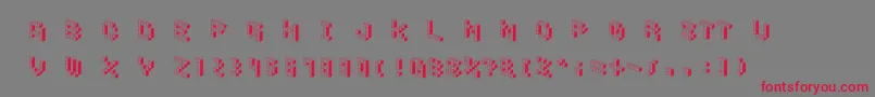 DemoncubicblockfontShade Font – Red Fonts on Gray Background