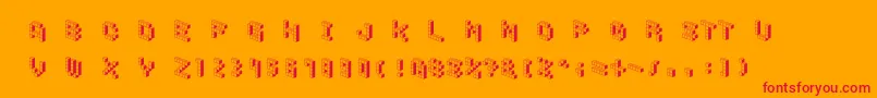 DemoncubicblockfontShade Font – Red Fonts on Orange Background