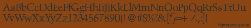 TroubadourRegular-Schriftart – Schwarze Schriften auf braunem Hintergrund