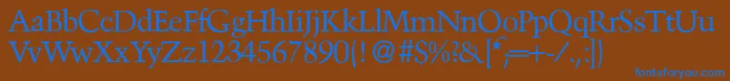 TroubadourRegular Font – Blue Fonts on Brown Background