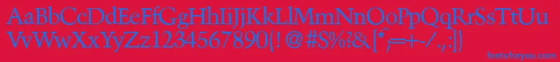 TroubadourRegular Font – Blue Fonts on Red Background