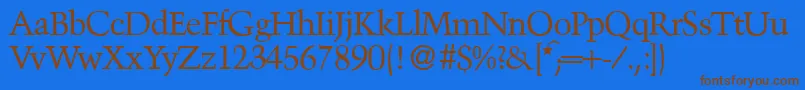 TroubadourRegular Font – Brown Fonts on Blue Background