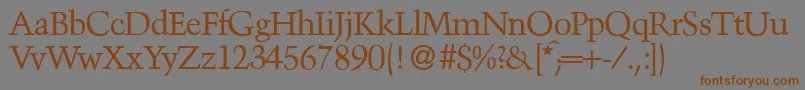 TroubadourRegular Font – Brown Fonts on Gray Background