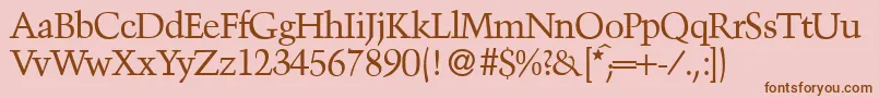 TroubadourRegular Font – Brown Fonts on Pink Background
