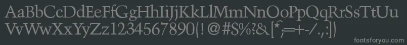 TroubadourRegular Font – Gray Fonts on Black Background