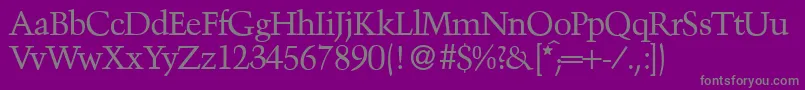 TroubadourRegular Font – Gray Fonts on Purple Background
