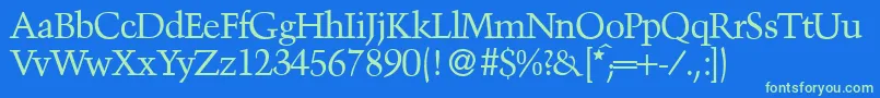 TroubadourRegular Font – Green Fonts on Blue Background