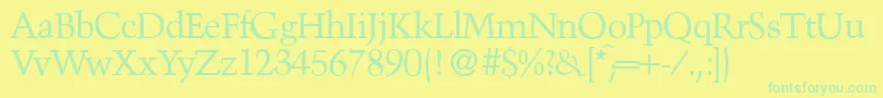 TroubadourRegular Font – Green Fonts on Yellow Background
