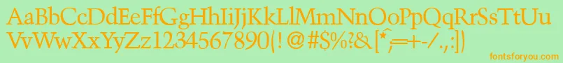 TroubadourRegular Font – Orange Fonts on Green Background