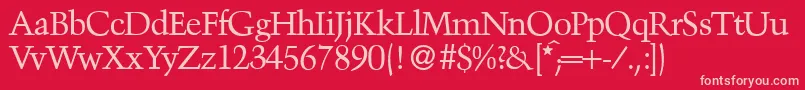 TroubadourRegular Font – Pink Fonts on Red Background