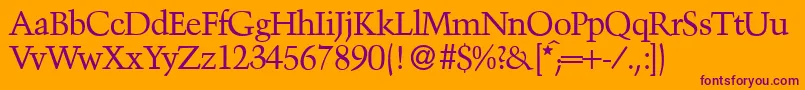 TroubadourRegular Font – Purple Fonts on Orange Background