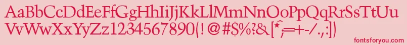 TroubadourRegular Font – Red Fonts on Pink Background