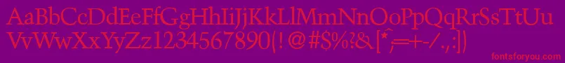 TroubadourRegular Font – Red Fonts on Purple Background