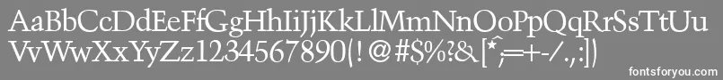 フォントTroubadourRegular – 灰色の背景に白い文字