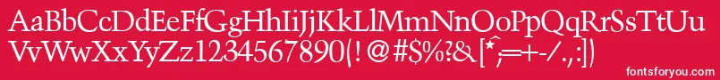 フォントTroubadourRegular – 赤い背景に白い文字