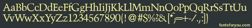 TroubadourRegular Font – Yellow Fonts on Black Background