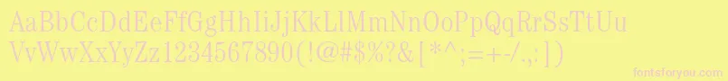 CenturystdLightcondensed Font – Pink Fonts on Yellow Background