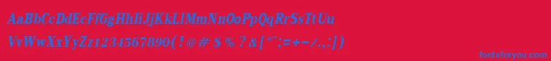 KodchiangupcBoldItalic Font – Blue Fonts on Red Background