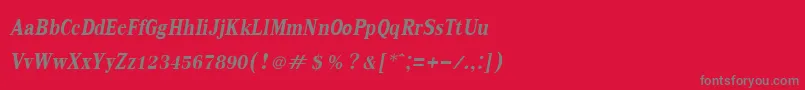 KodchiangupcBoldItalic Font – Gray Fonts on Red Background